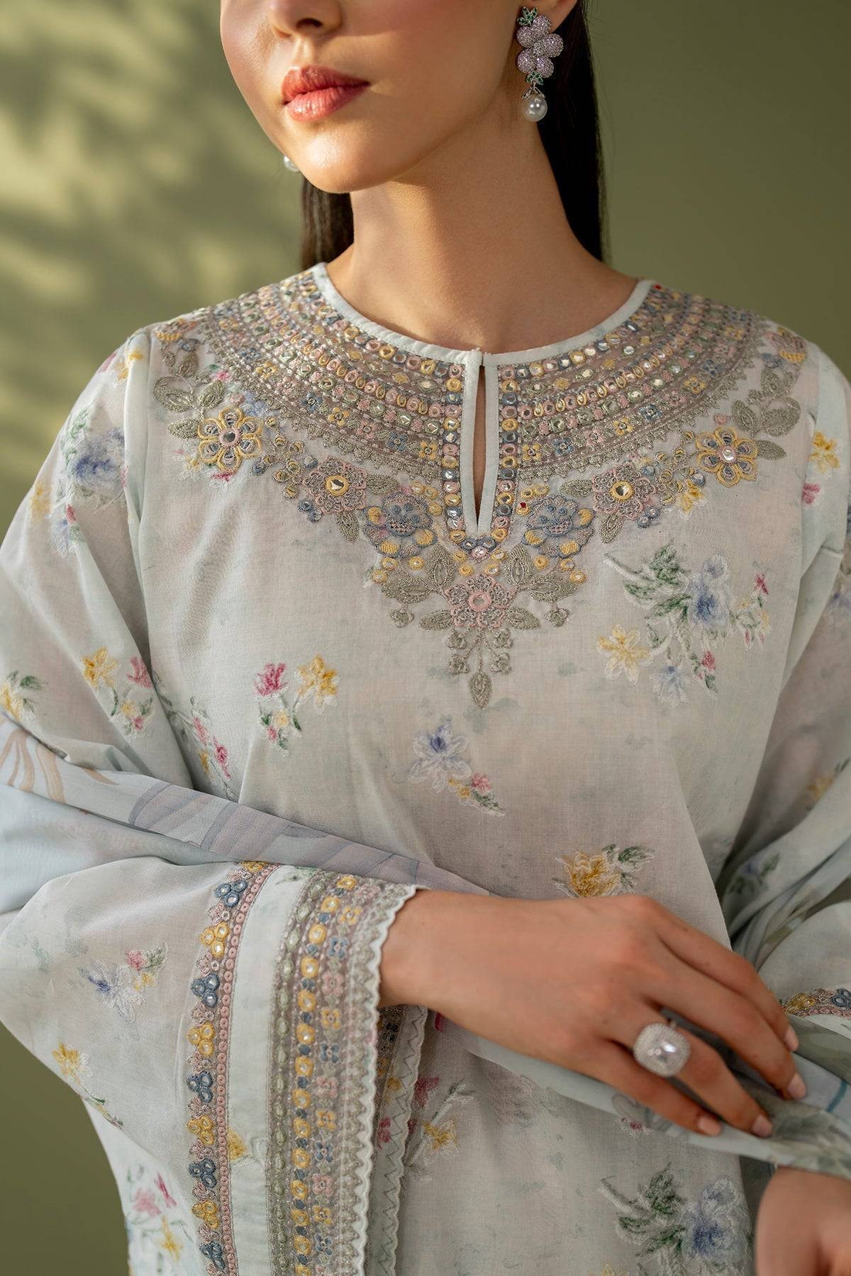 Baroque | Eid Printique | EMBROIDERED PRINTED LAWN UF-4170 by Maria Faisal - Registered Vendor of : Baroque - type : Ladies Clothes - 100% original wedding dresses