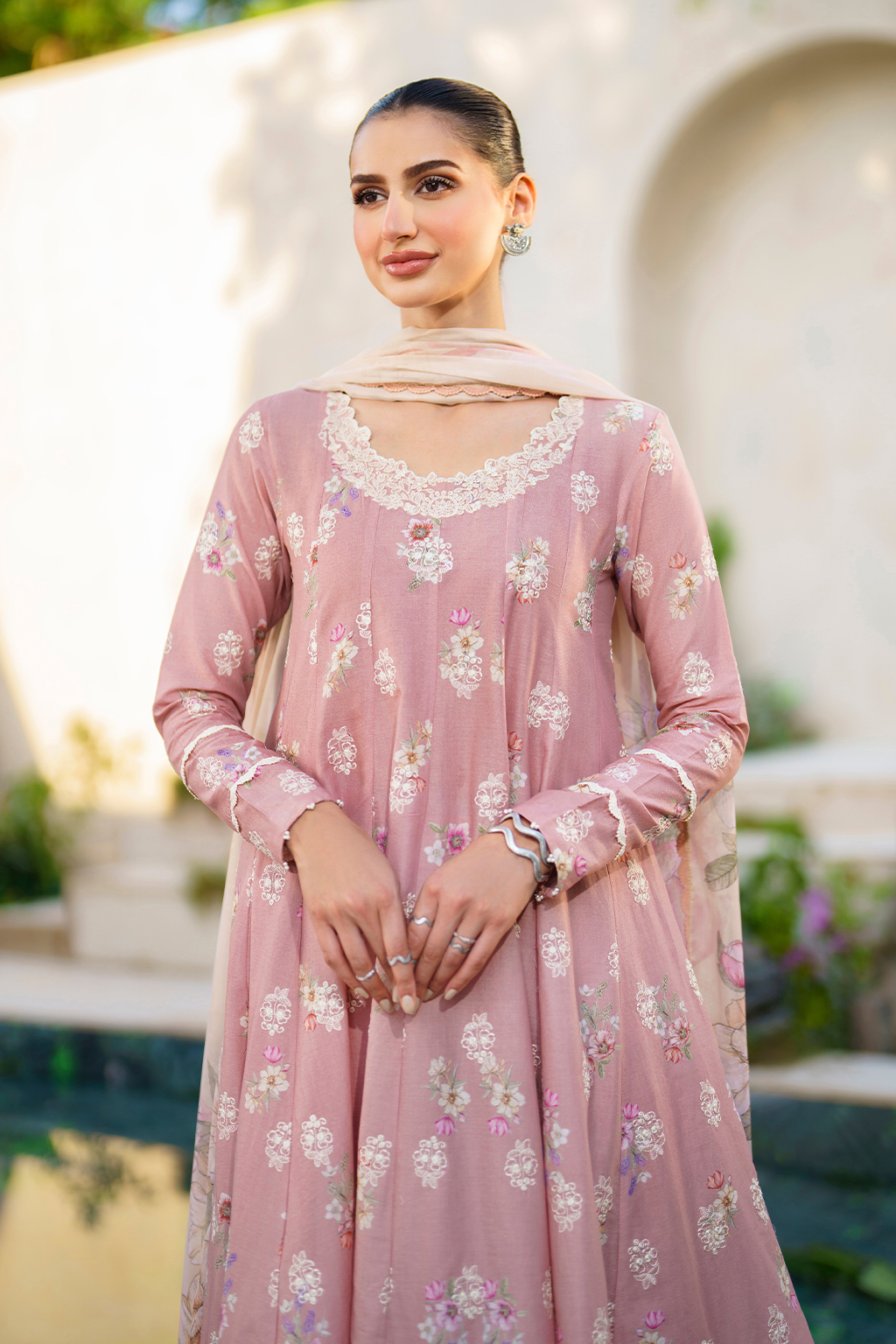 Iznik | Festive lawn 24 | SFL-08 - Designer Dress with Intricate embroidery and embellishments. Shop elegent wedding dress at Maria Faisal.