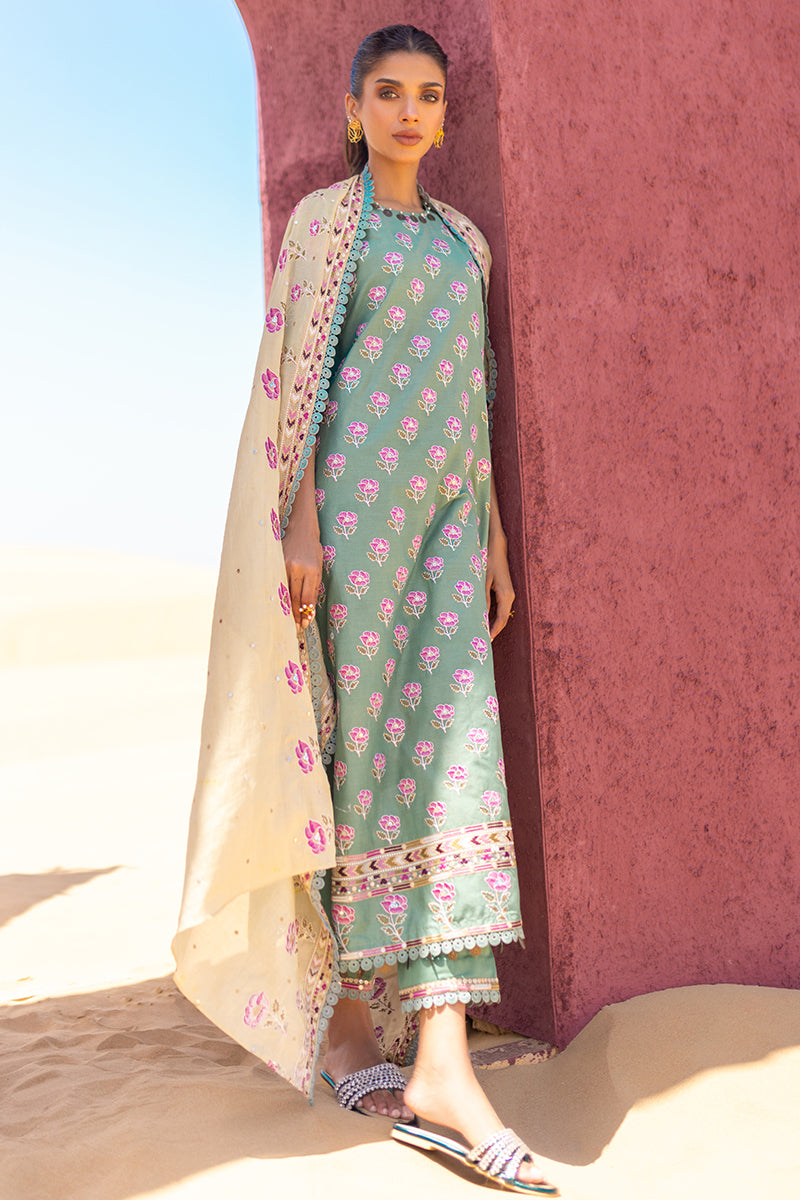Cross Stitch | Eid Lawn 24 | CHARTREUSE GOLD - Luxury 