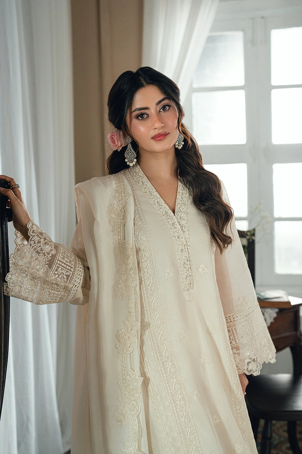 Azure | Eid Drop | Ivory Petal - Formal Dress - available at Maria Faisal in UK and USA.