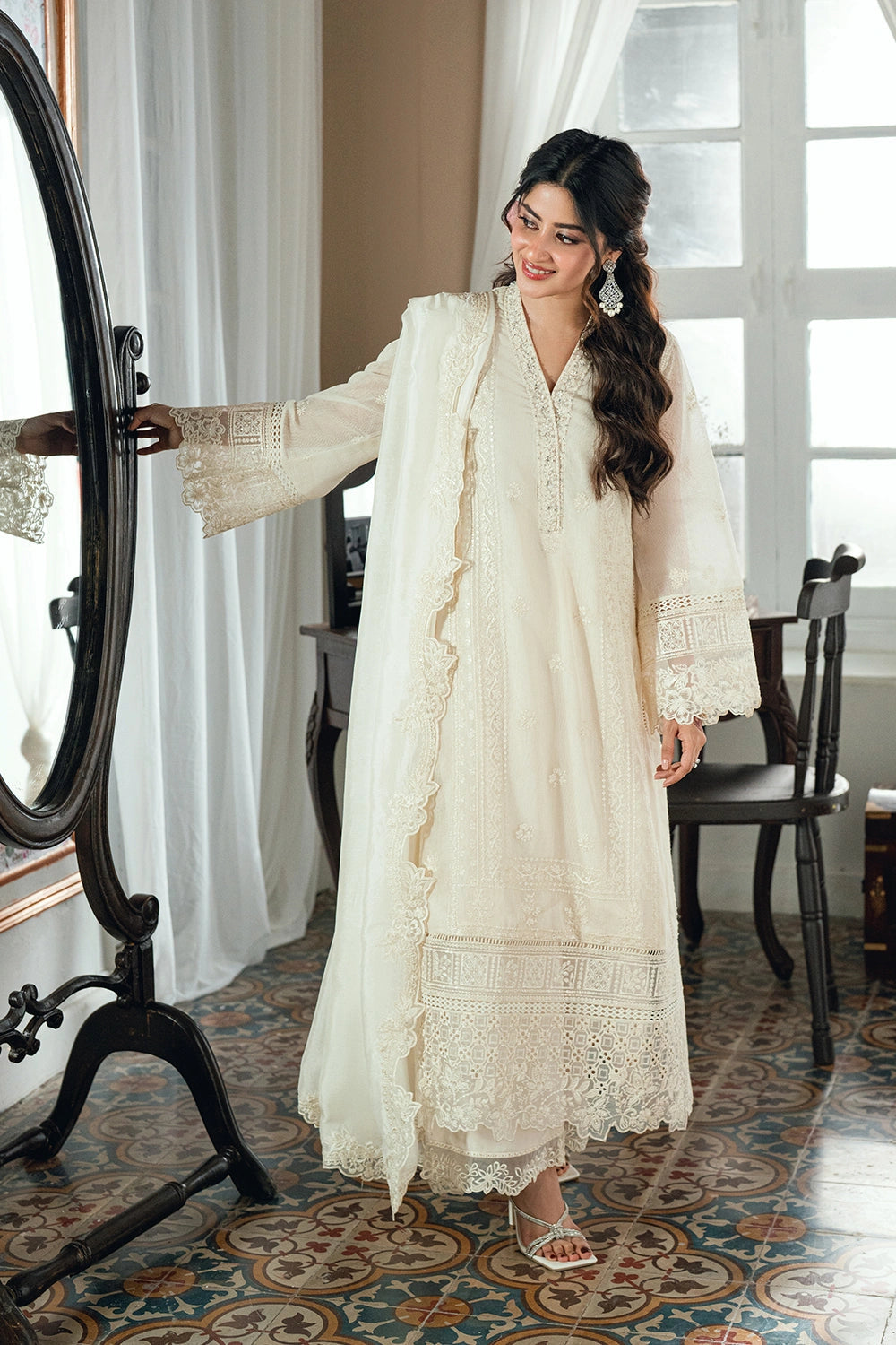 Azure | Eid Drop | Ivory Petal - Formal Dress - available at Maria Faisal in UK and USA.