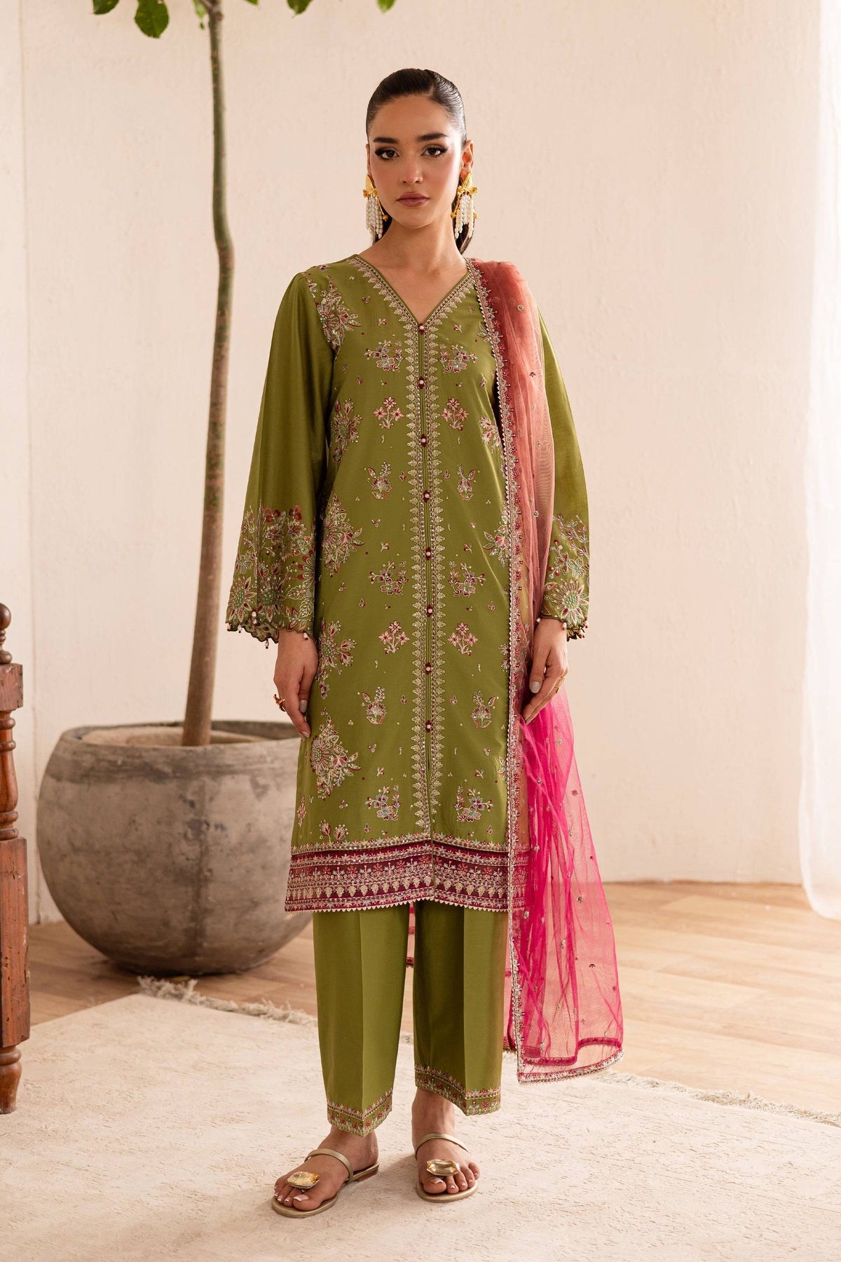 Batik | Nyra Embroidered Summer Solids | Slush by Maria Faisal - Registered Vendor of : Batik - type : Ladies Clothes - 100% original wedding dresses