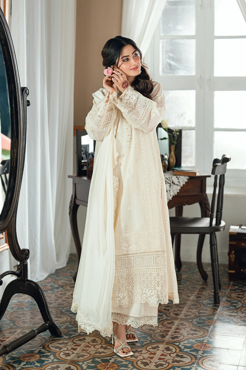 Azure | Eid Drop | Ivory Petal - Formal Dress - available at Maria Faisal in UK and USA.