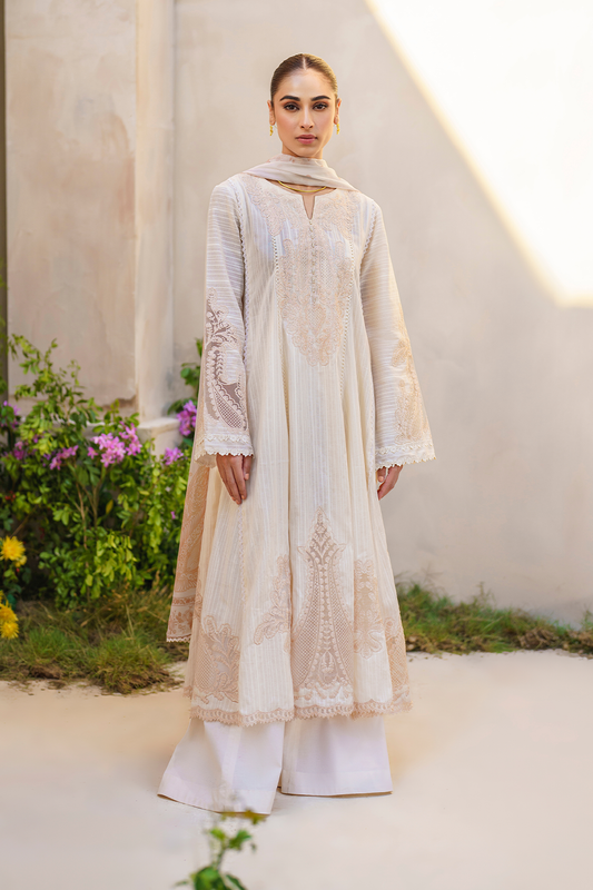 Iznik | Festive lawn 24 | SFL-03 - Designer Dress with Intricate embroidery and embellishments. Shop elegent wedding dress at Maria Faisal.