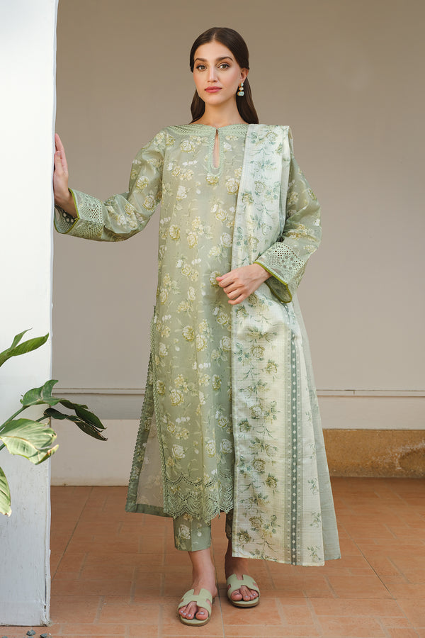 Baroque | Luxury Pret 24 | LAWN UF-654 - Designer Dress with Intricate embroidery and embellishments. Shop elegent wedding dress at Maria Faisal.