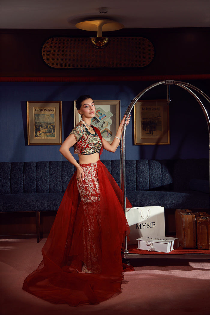 Mysie | Festive 26 | Ara - Luxury Dress - available at Maria Faisal in UK and USA.