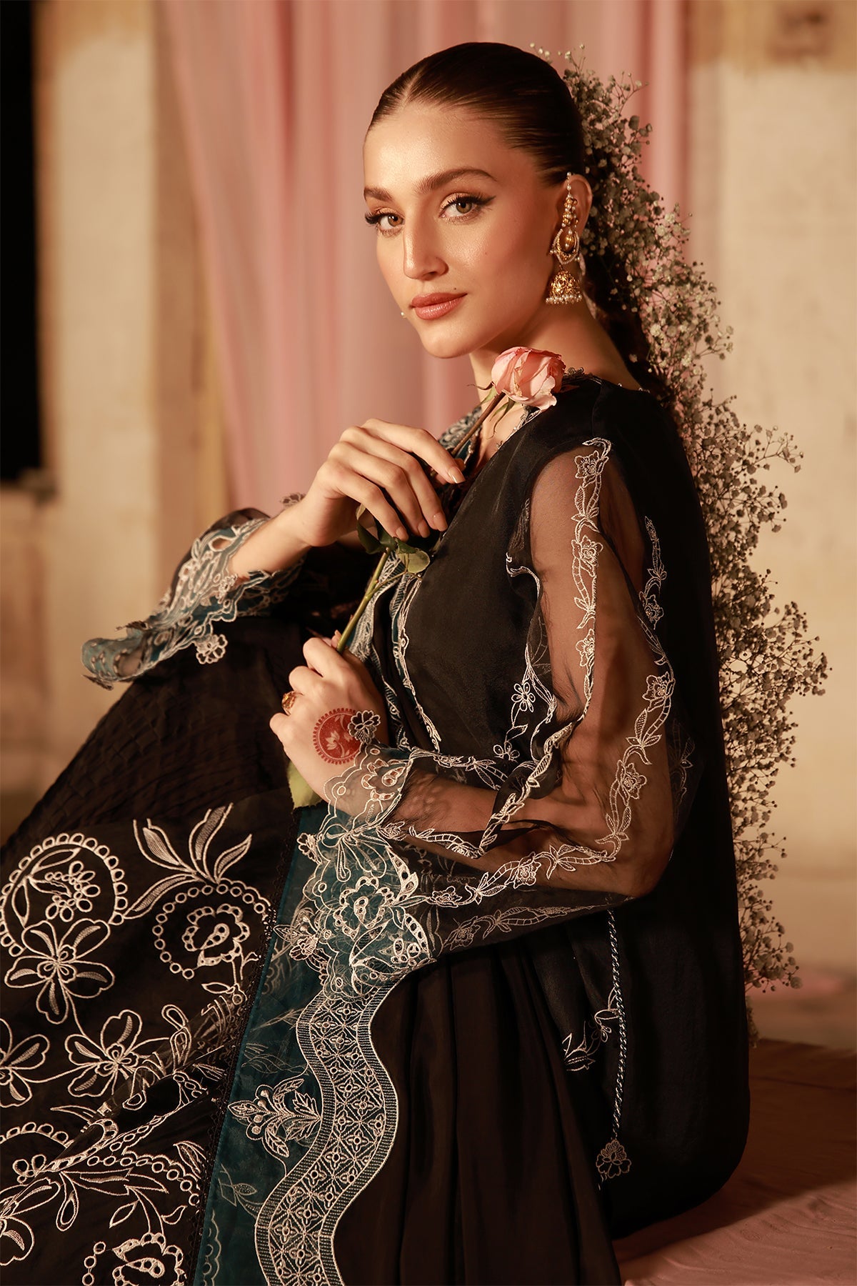 Sahar | Festive Edit 26 | Midnight Opulence - Luxury Dress - available at Maria Faisal in UK and USA.