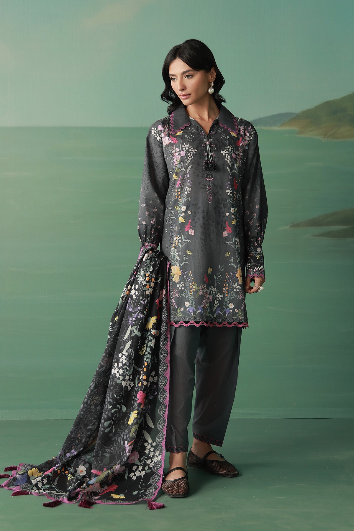 Sahar | Zyra Fall 26 | Mosaelle - Luxury Dress - available at Maria Faisal in UK and USA.