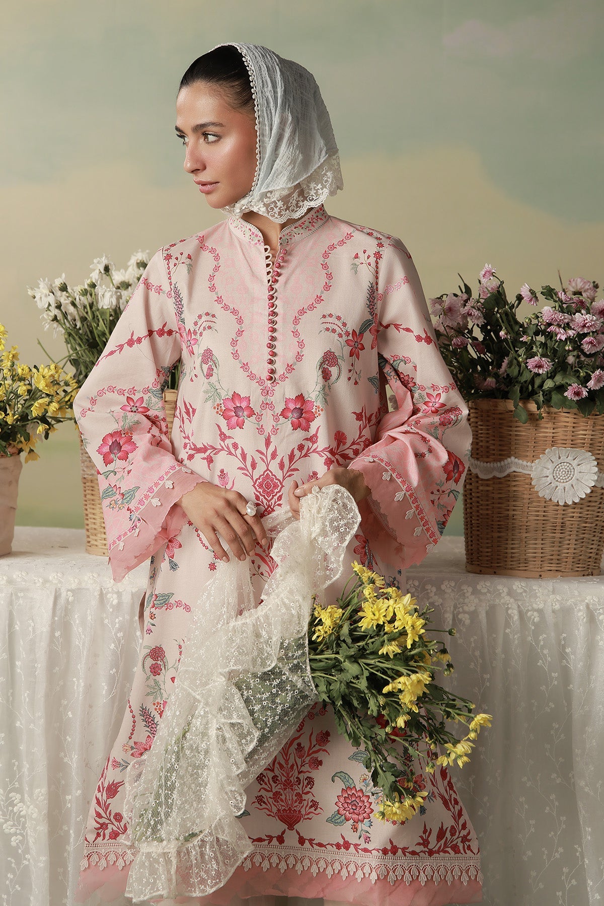 Sahar | Zyra Fall 26 | Rosavine - Luxury Dress - available at Maria Faisal in UK and USA.