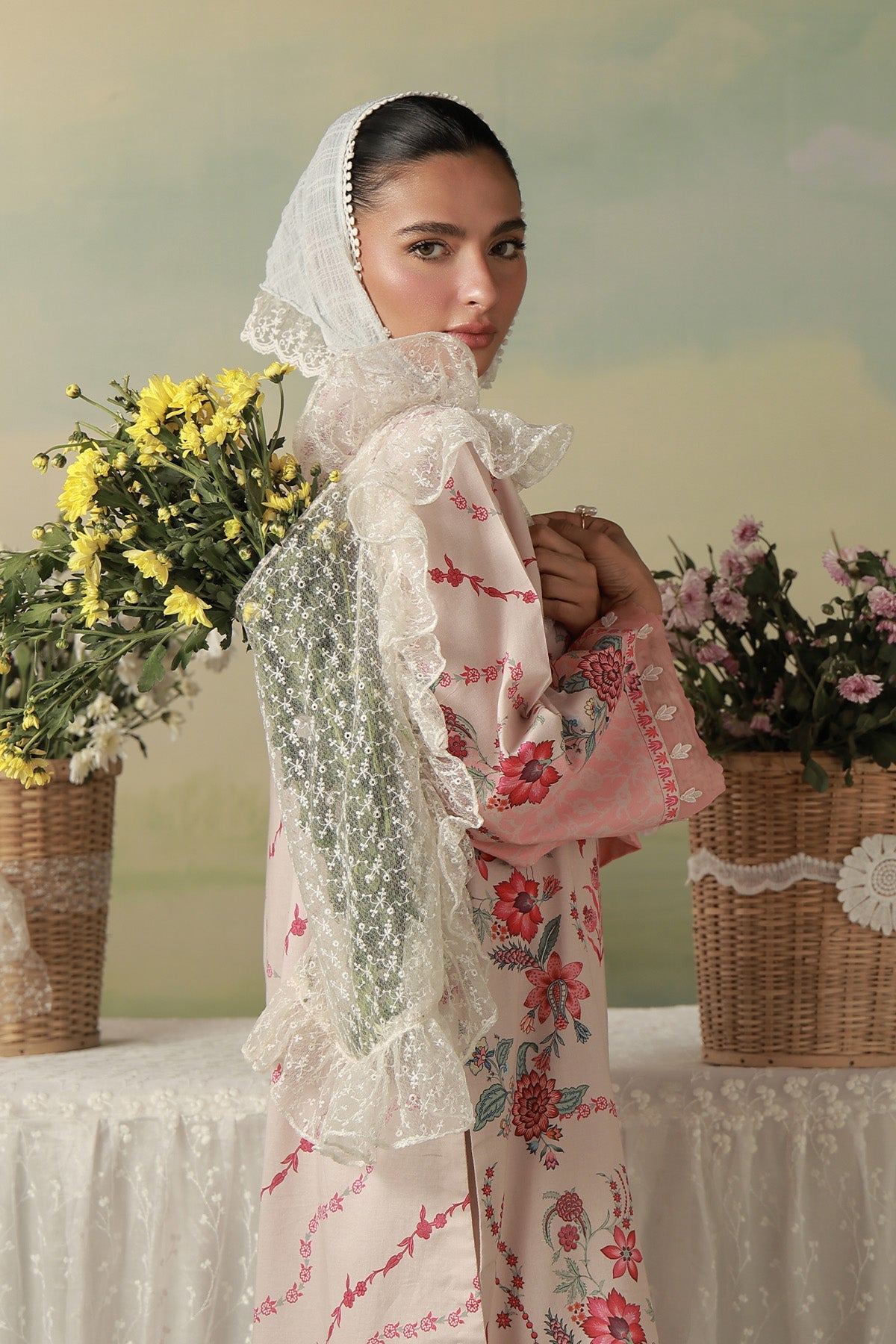 Sahar | Zyra Fall 26 | Rosavine - Luxury Dress - available at Maria Faisal in UK and USA.