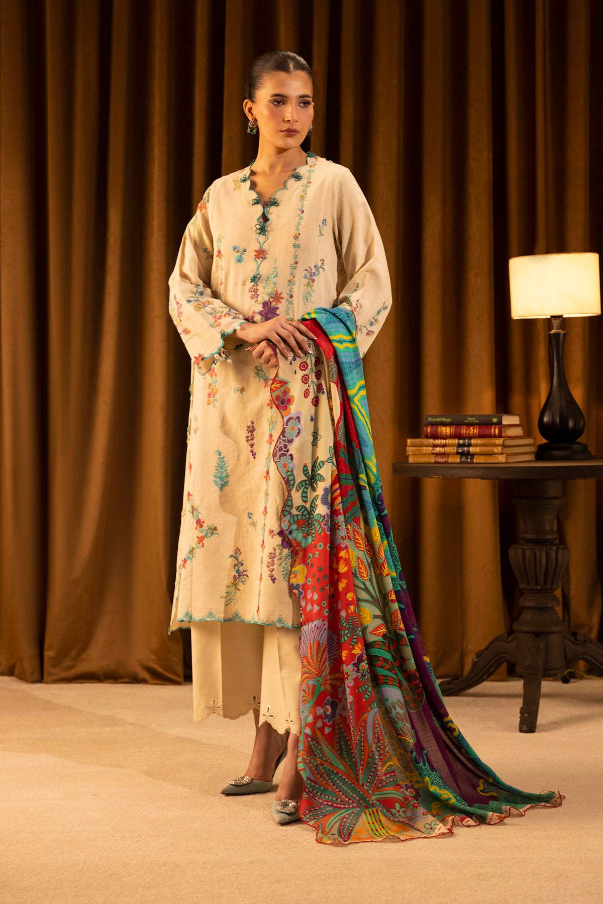 Sana Safinaz | Muzlin Winter 25 | M253-008B - Casual Dress - available at Maria Faisal in UK and USA.