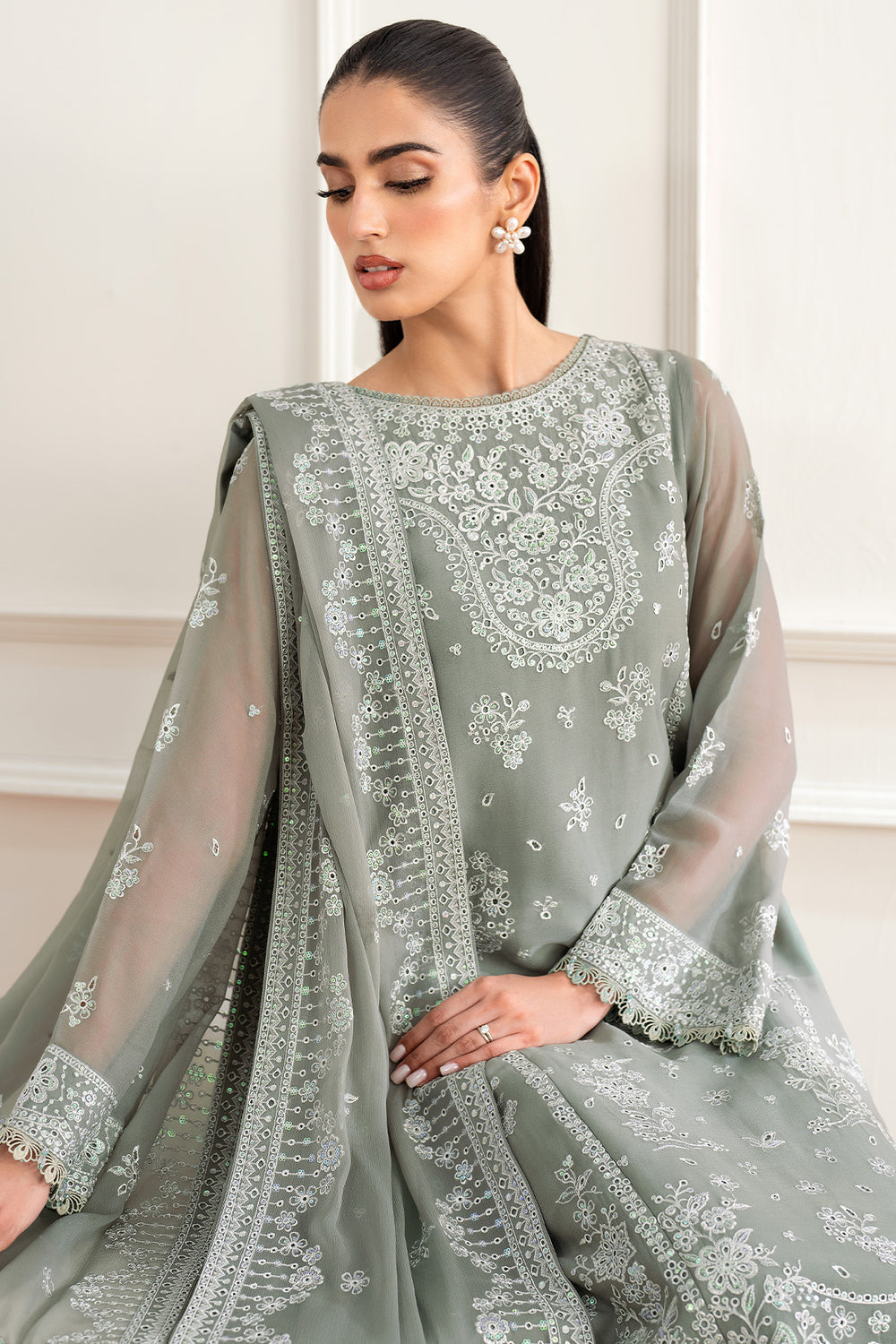 Farasha | Essence Formals 25 | Ash Green - Ladies Clothes - Maria Faisal