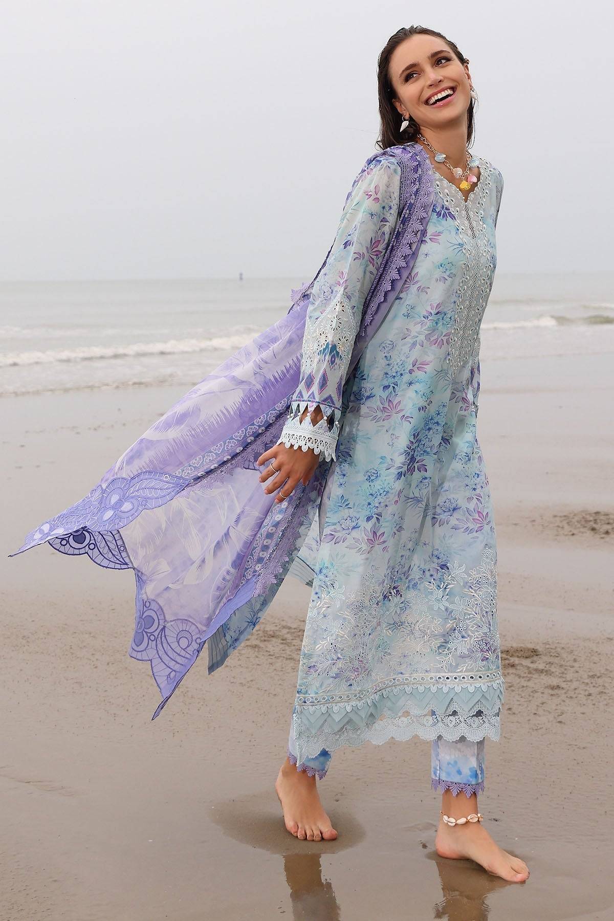 Nureh | Gardenia Embroidered Lawn 25 | NSG-176 by Maria Faisal - Registered Vendor of : Nureh - type : Ladies Clothes - 100% original wedding dresses
