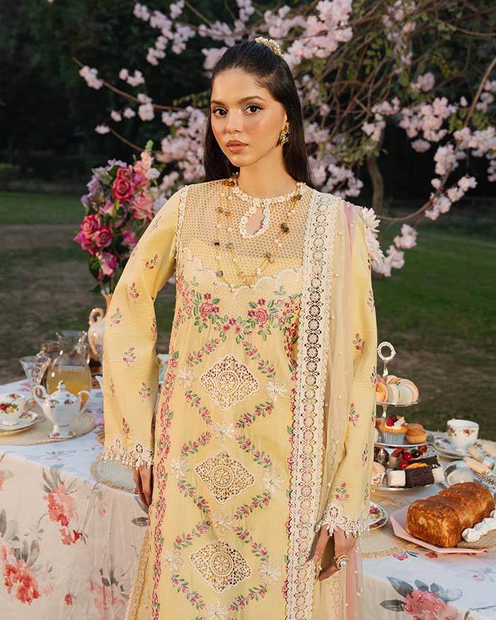 Zevk | Flora Festive Lawn | LIME by Maria Faisal - Registered Vendor of : Zevk - type : Ladies Clothes - 100% original wedding dresses