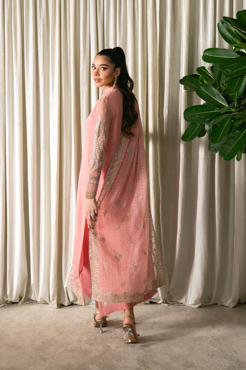 Neeshay | Ready to Wear Chiffon | RTW-CHFN-02 Pink - Ladies Clothes - Maria Faisal