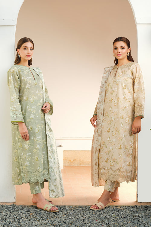 Baroque | Luxury Pret 24 | LAWN UF-654 - Designer Dress with Intricate embroidery and embellishments. Shop elegent wedding dress at Maria Faisal.