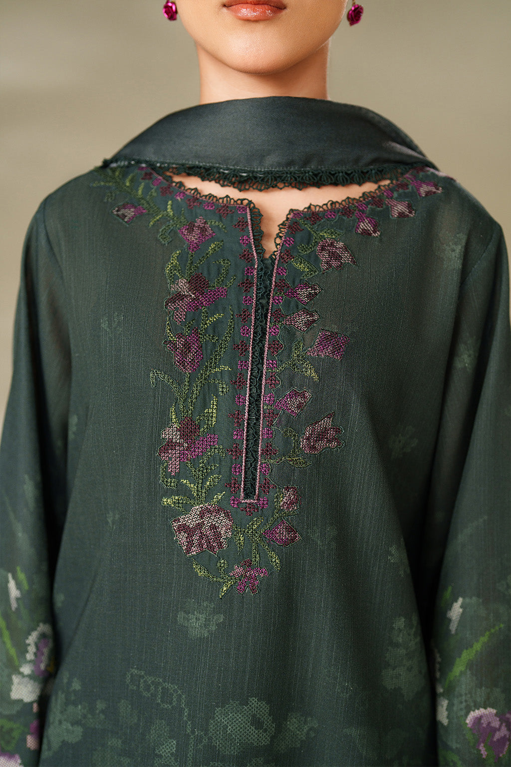 Iznik | Winter Chapter 25 | UE-567 Printed Khaddar - Casual Dress - available at Maria Faisal in UK and USA.