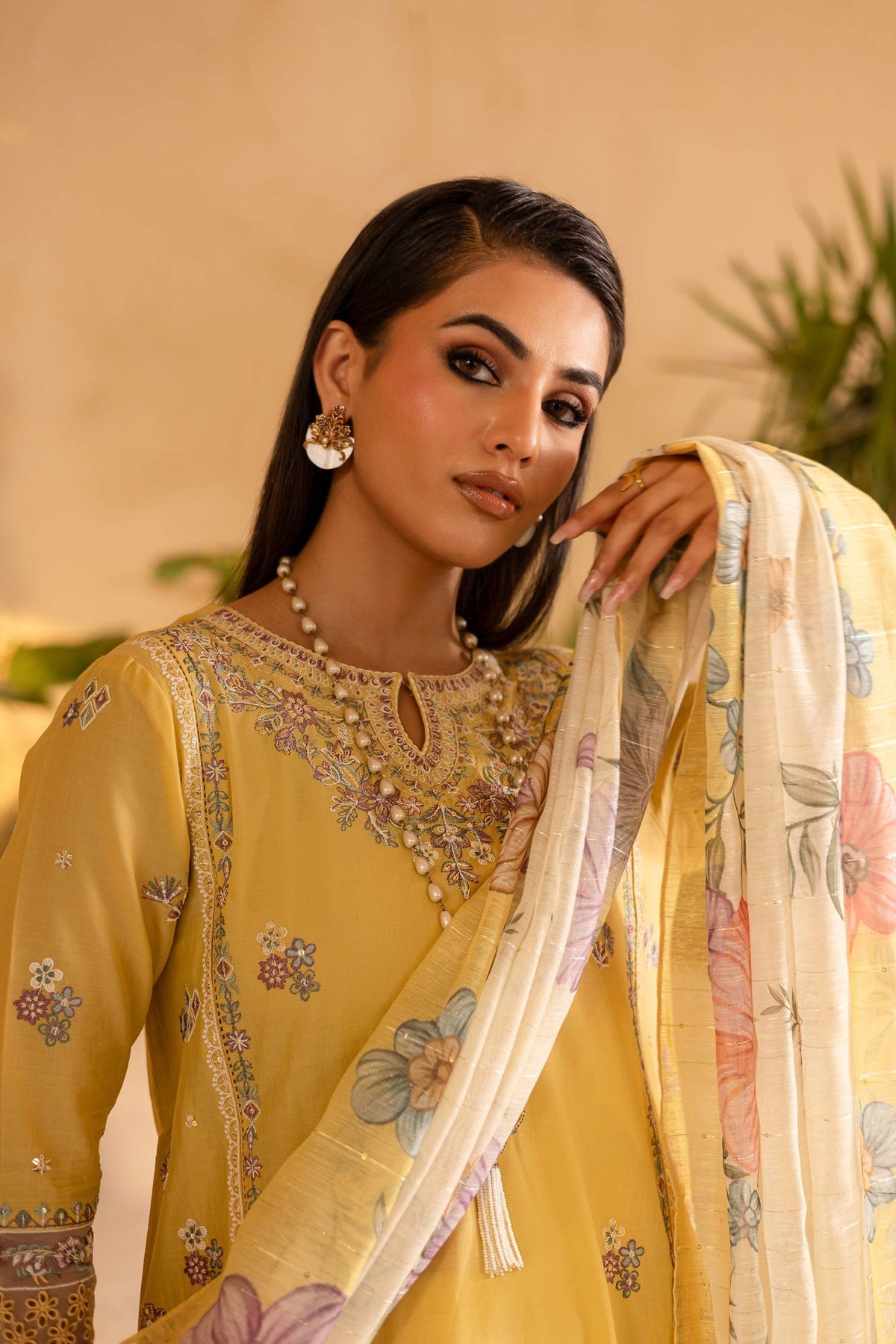 Batik | Nyra Embroidered Summer Solids | Maize by Maria Faisal - Registered Vendor of : Batik - type : Ladies Clothes - 100% original wedding dresses