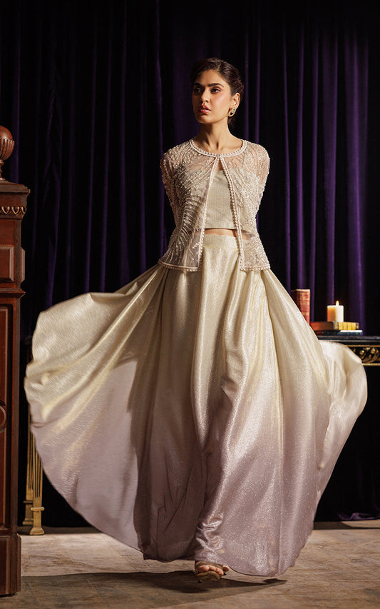 Threads and Motifs | Formal Dresses 25 | Embroidered Cape with Tube and Skirt - Ladies Clothes - Maria Faisal