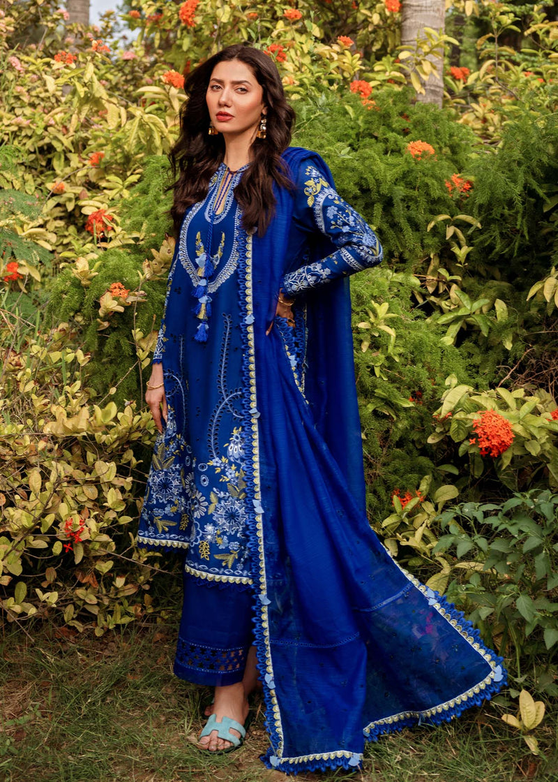Sadaf Fawad Khan | Lawn 24 | Dalia (A) - Designer Dress with Intricate embroidery and embellishments. Shop elegent wedding dress at Maria Faisal.