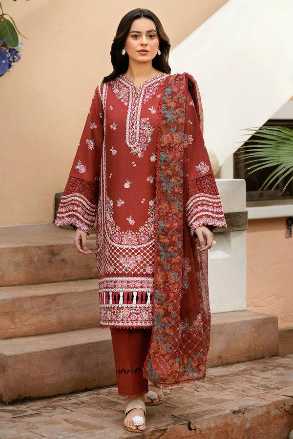 Farasha | Summer Weaves Embroidered Lawn | Russet Flames by Maria Faisal - Registered Vendor of : Farasha - type : Ladies Clothes - 100% original wedding dresses