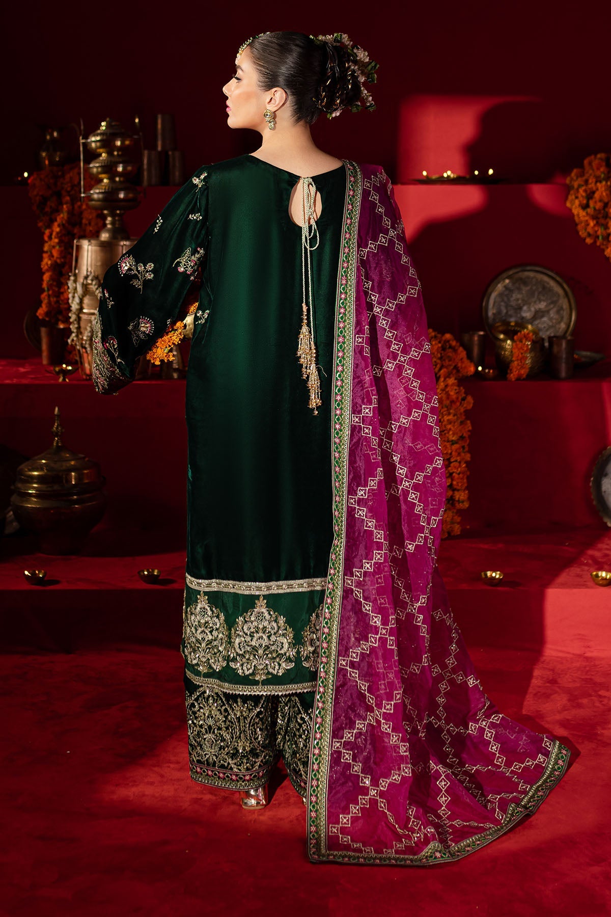 Nureh | Maya Velvet | NW-88 - Formal Dress - available at Maria Faisal in UK and USA.