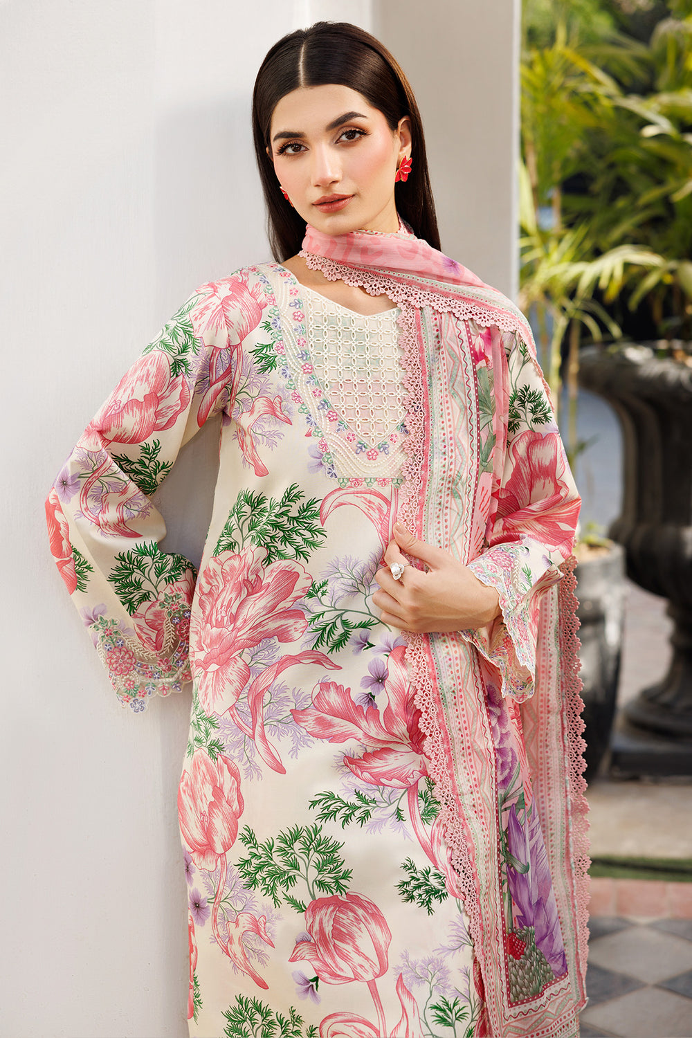 Farasha | Printed Essentials | Ivory Petal