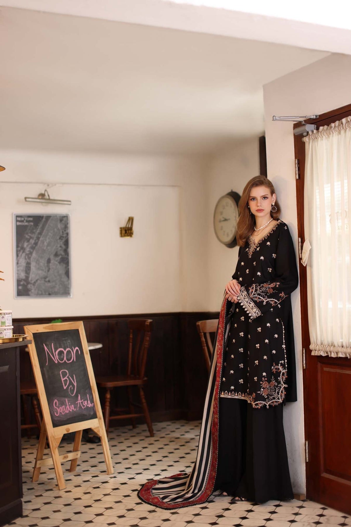Saadia Asad | Winter Printkhaas 25 | D1 - A - Casual Dress - available at Maria Faisal in UK and USA.
