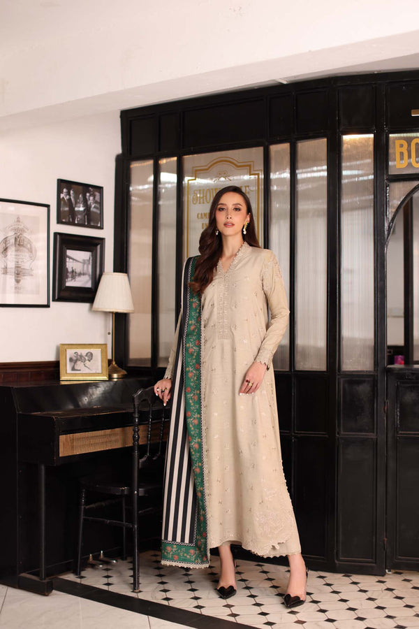 Noor by Saadia Asad | Winter Embroidered Printkhaas 25 | D1 - B - Luxury Dress - available at Maria Faisal in UK and USA.