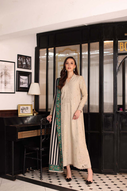 Noor by Saadia Asad | Winter Embroidered Printkhaas 25 | D1 - B - Luxury Dress - available at Maria Faisal in UK and USA.