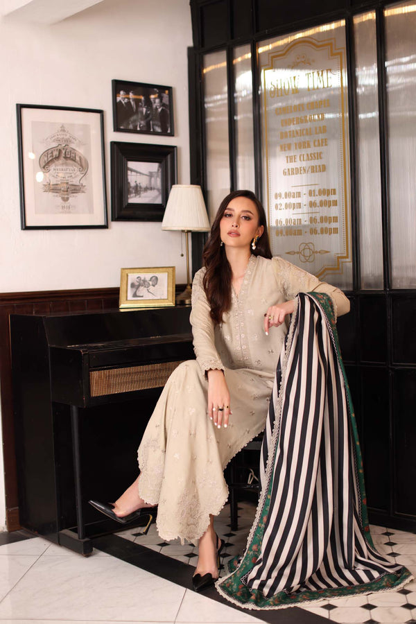 Noor by Saadia Asad | Winter Embroidered Printkhaas 25 | D1 - B - Luxury Dress - available at Maria Faisal in UK and USA.