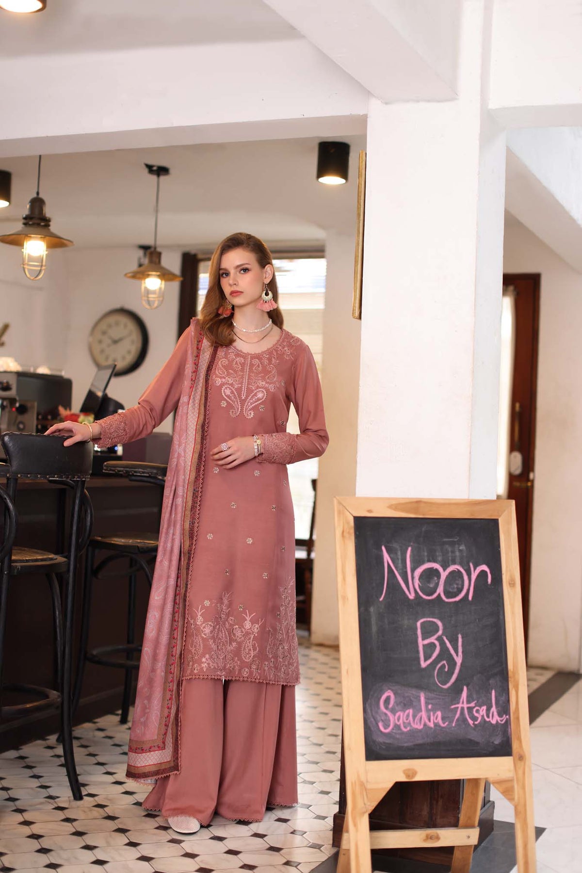 Saadia Asad | Winter Printkhaas 25 | D2 - B - Casual Dress - available at Maria Faisal in UK and USA.