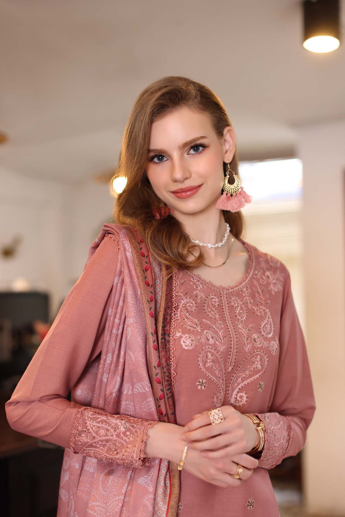Saadia Asad | Winter Printkhaas 25 | D2 - B - Casual Dress - available at Maria Faisal in UK and USA.