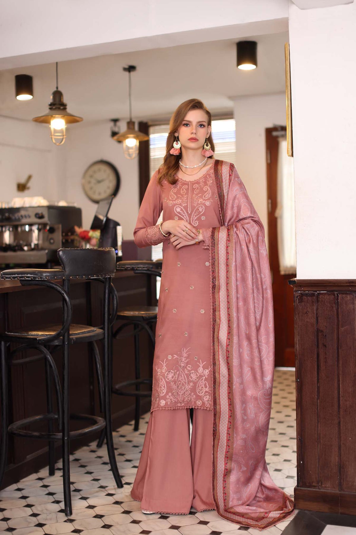 Saadia Asad | Winter Printkhaas 25 | D2 - B - Casual Dress - available at Maria Faisal in UK and USA.