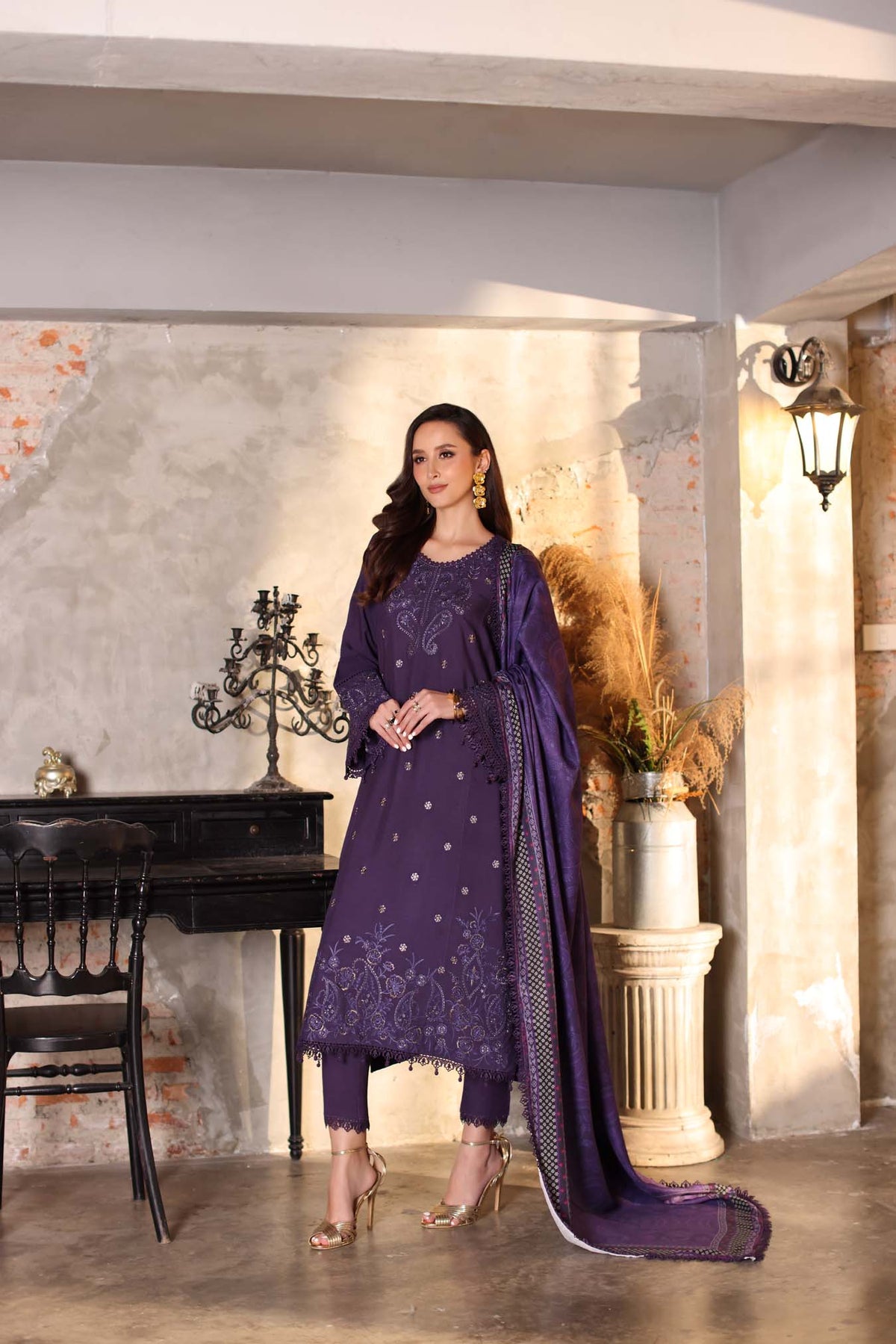 Saadia Asad | Winter Printkhaas 25 |D2 - A - Casual Dress - available at Maria Faisal in UK and USA.