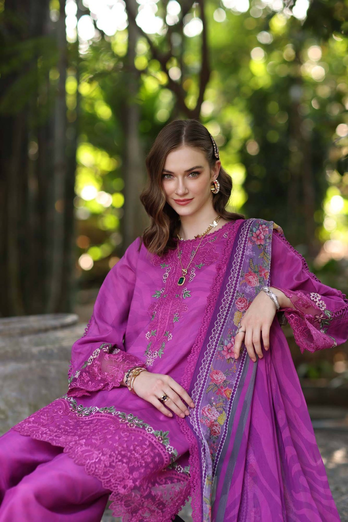 Noor by Saadia Asad | Eid Luxe Printedkari | D1-A by Maria Faisal - Registered Vendor of : Noor by Saadia Asad - type : Ladies Clothes - 100% original wedding dresses