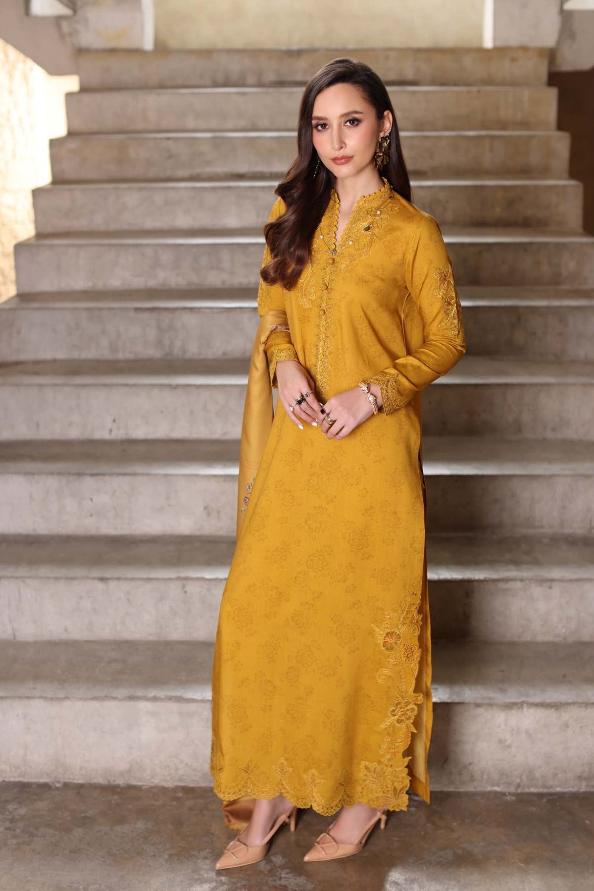 Saadia Asad | Winter Printkhaas 25 | D3 - B - Casual Dress - available at Maria Faisal in UK and USA.