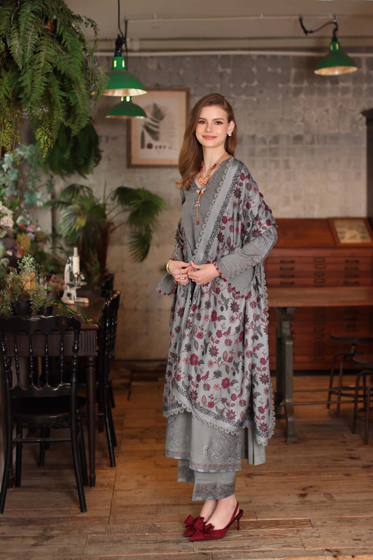 Saadia Asad | Winter Printkhaas 25 | D4 - B - Casual Dress - available at Maria Faisal in UK and USA.
