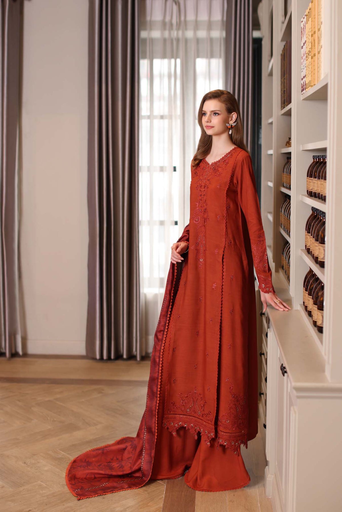 Saadia Asad | Winter Printkhaas 25 |D5 - A - Casual Dress - available at Maria Faisal in UK and USA.