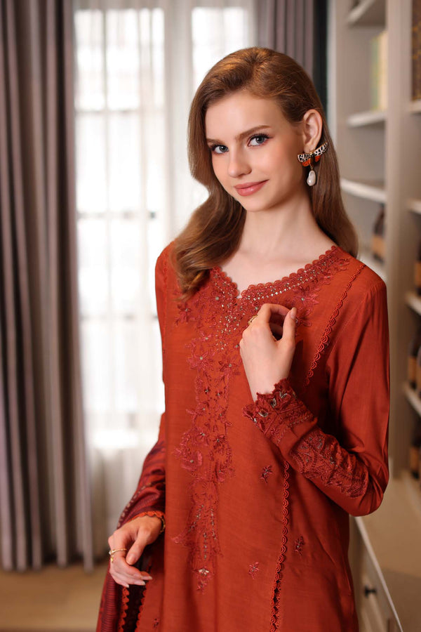 Noor by Saadia Asad | Winter Embroidered Printkhaas 25 | D5 - A - Luxury Dress - available at Maria Faisal in UK and USA.