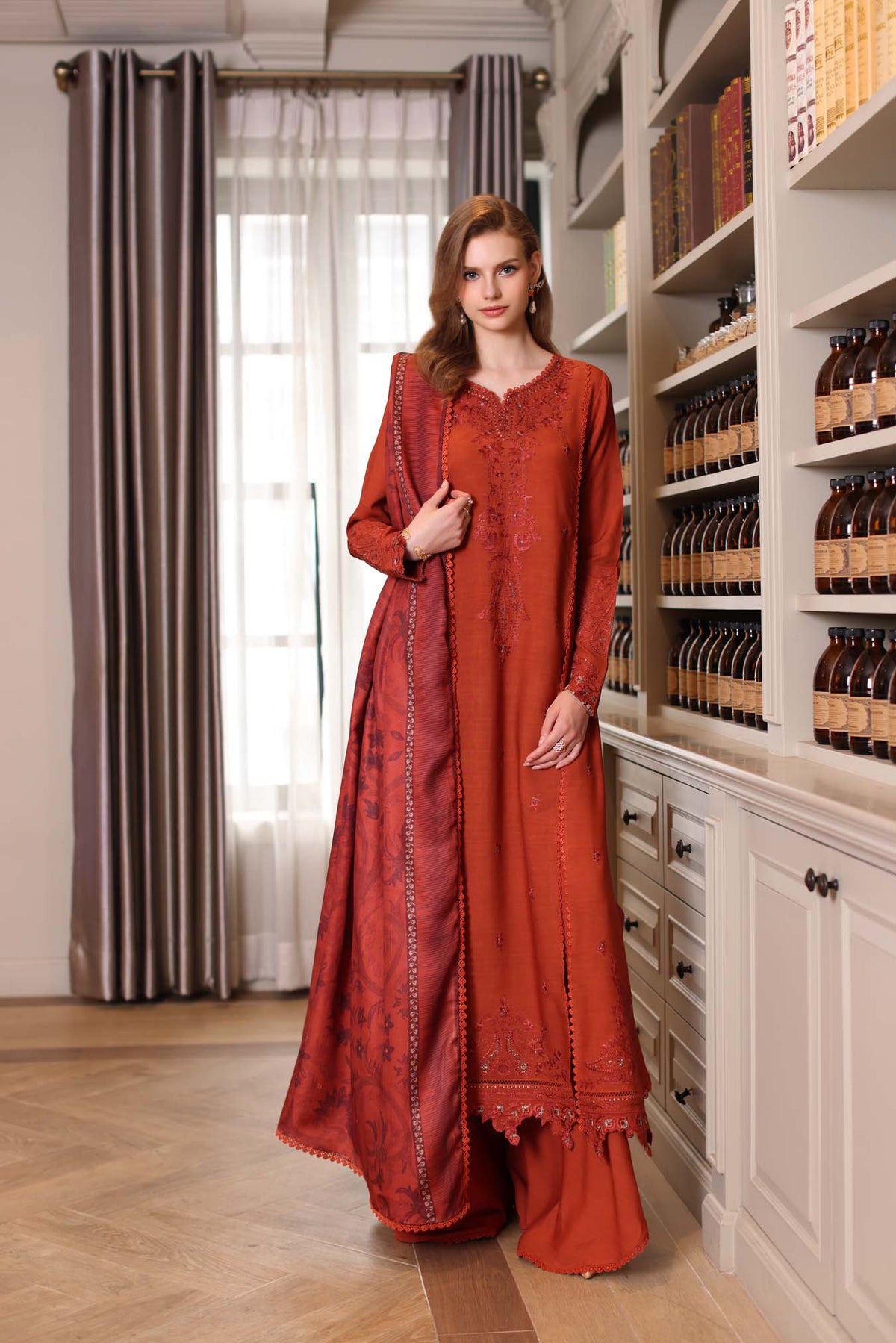 Saadia Asad | Winter Printkhaas 25 |D5 - A - Casual Dress - available at Maria Faisal in UK and USA.