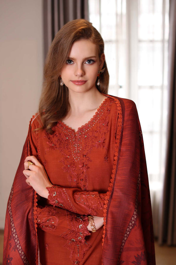 Noor by Saadia Asad | Winter Embroidered Printkhaas 25 | D5 - A - Luxury Dress - available at Maria Faisal in UK and USA.