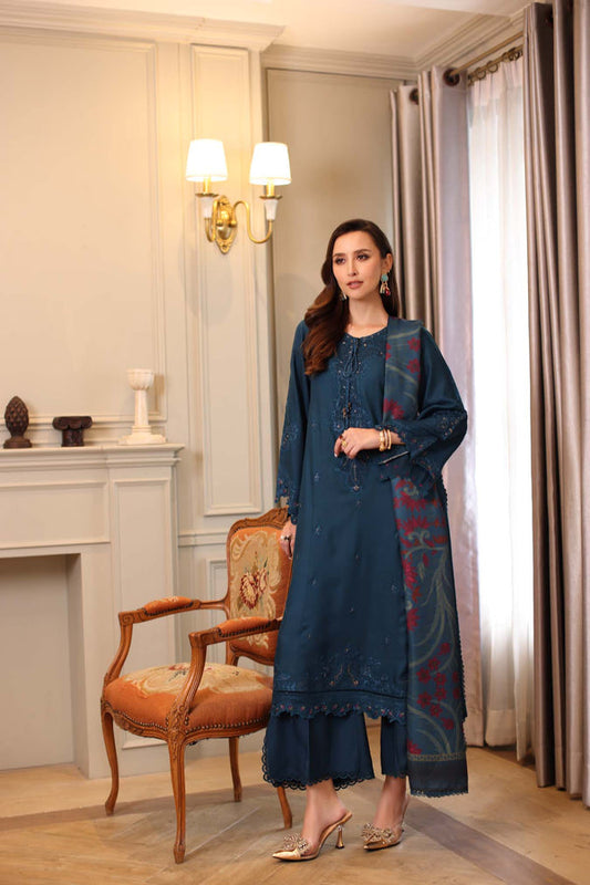 Noor by Saadia Asad | Winter Embroidered Printkhaas 25 | D5 - B - Luxury Dress - available at Maria Faisal in UK and USA.