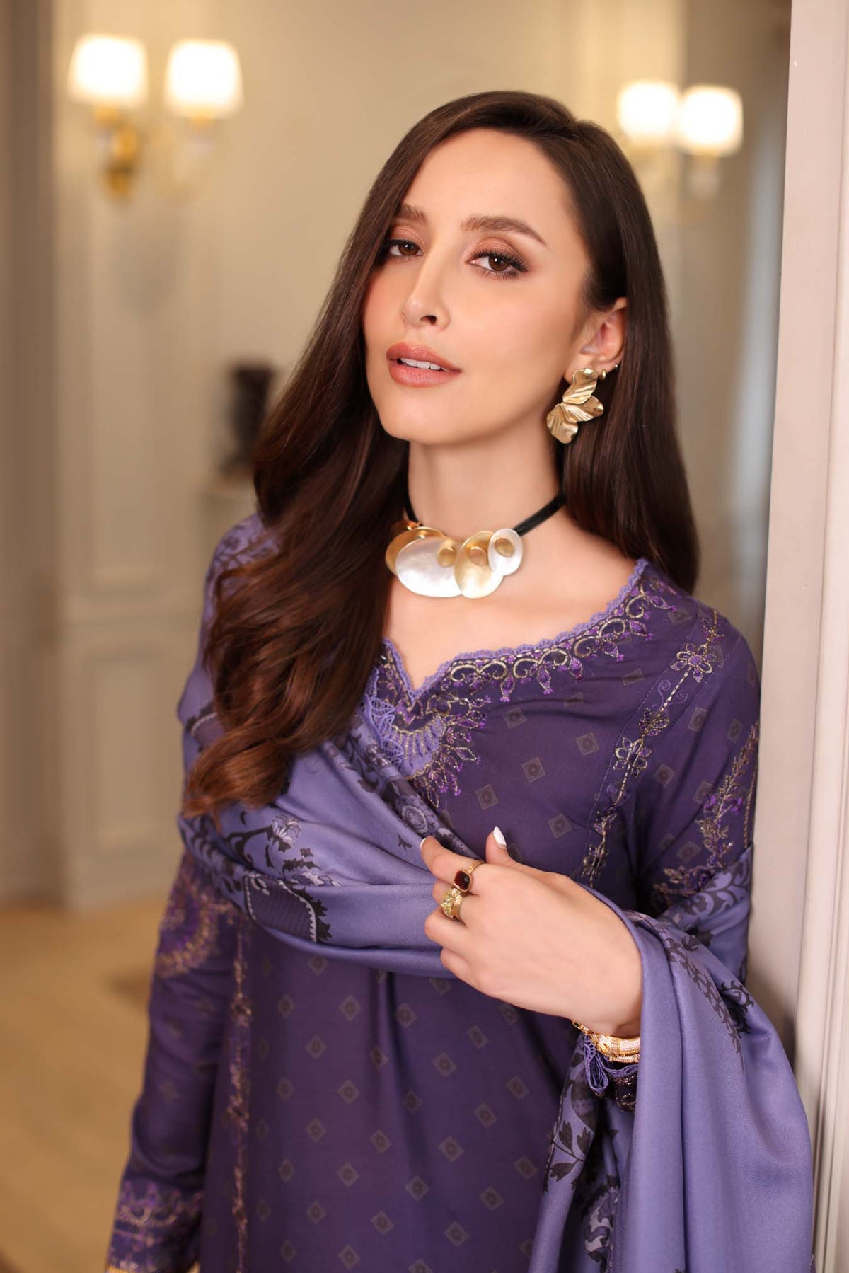 Saadia Asad | Winter Printkhaas 25 | D6 - B - Casual Dress - available at Maria Faisal in UK and USA.