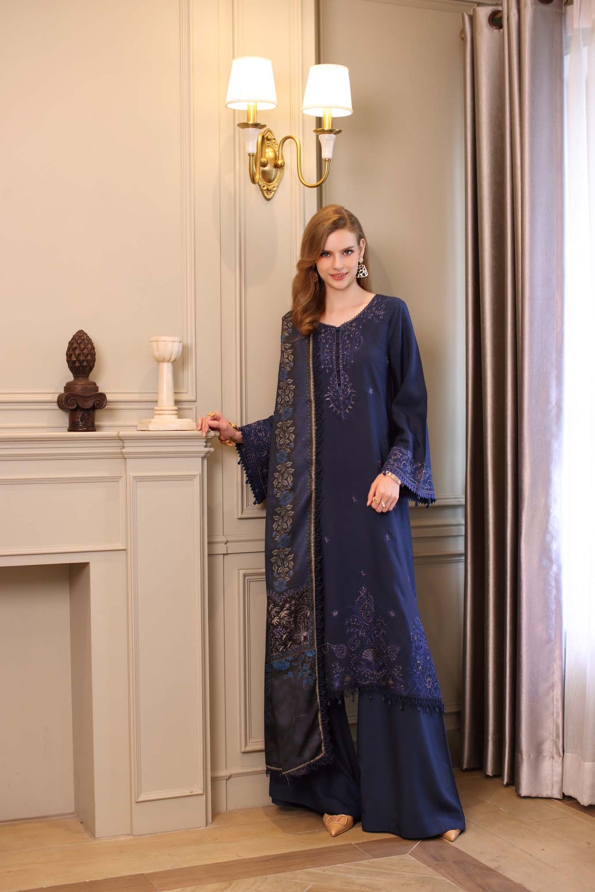 Saadia Asad | Winter Printkhaas 25 | D7 - B - Casual Dress - available at Maria Faisal in UK and USA.