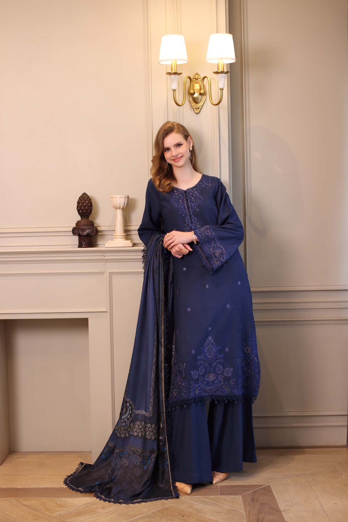 Saadia Asad | Winter Printkhaas 25 | D7 - B - Casual Dress - available at Maria Faisal in UK and USA.