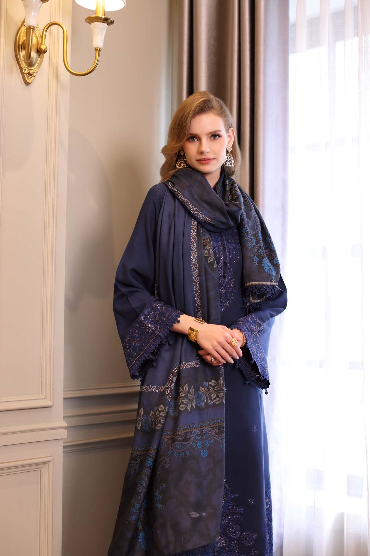 Saadia Asad | Winter Printkhaas 25 | D7 - B - Casual Dress - available at Maria Faisal in UK and USA.