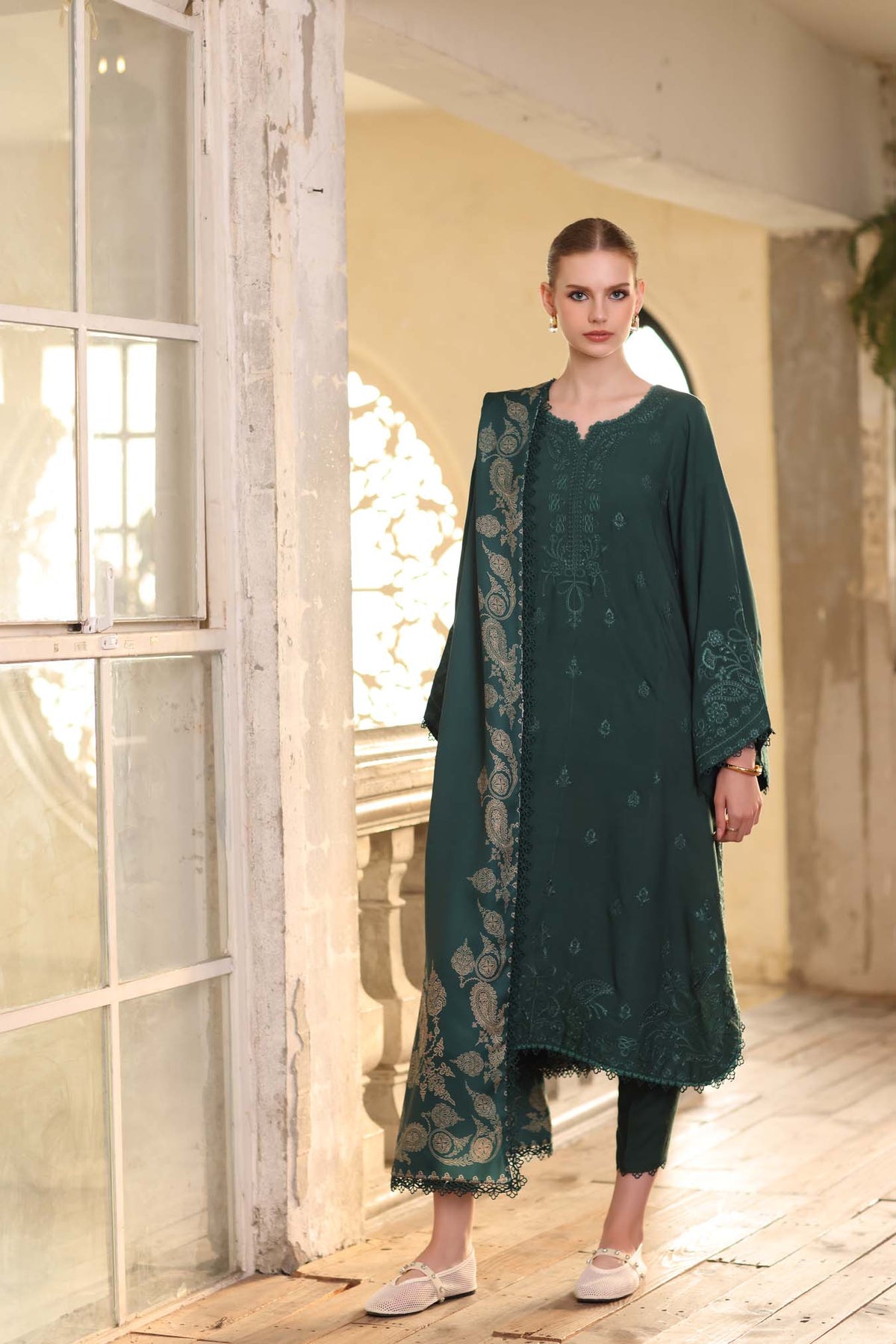 Saadia Asad | Winter Printkhaas 25 | D9- A - Casual Dress - available at Maria Faisal in UK and USA.