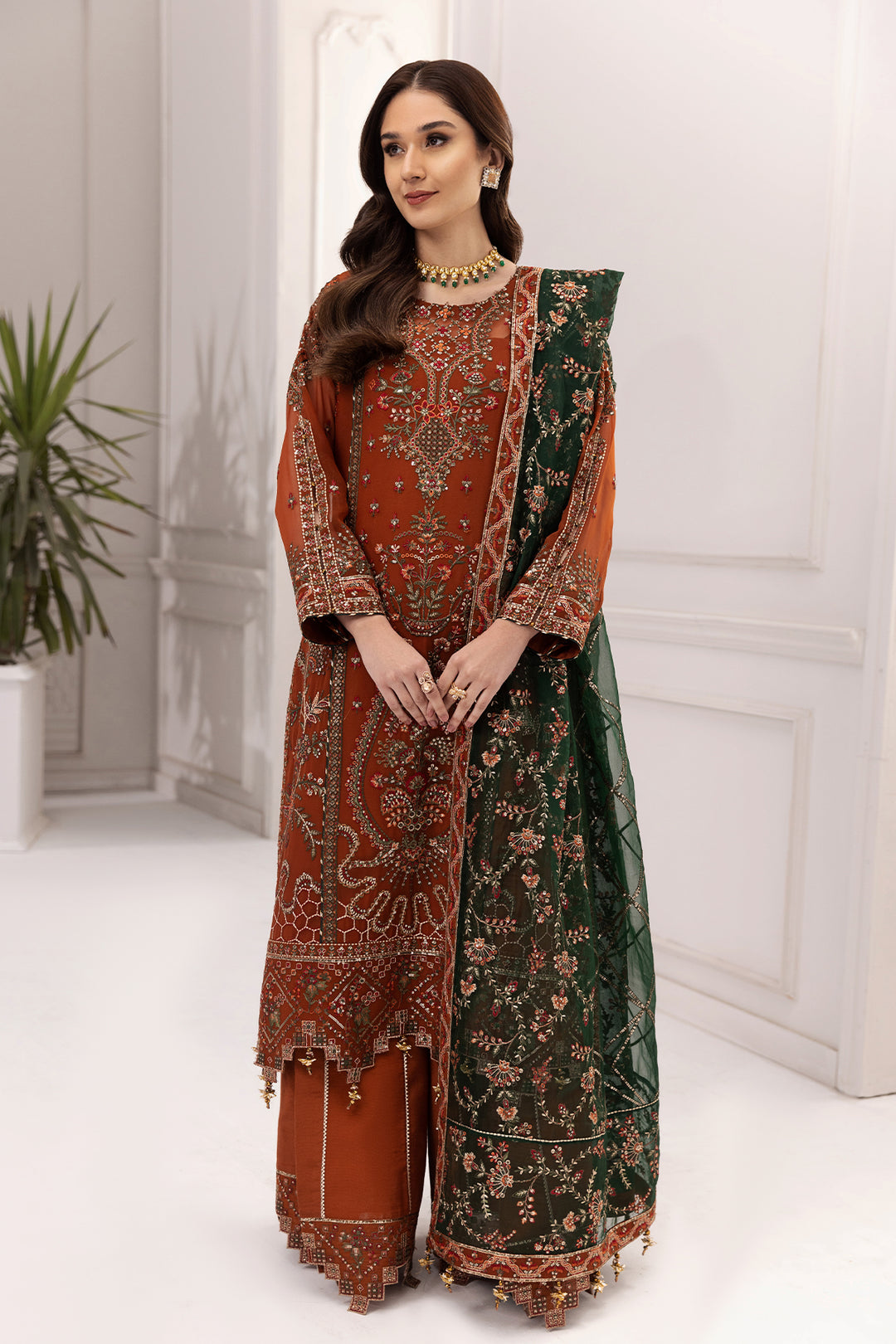 Alizeh | Formal  Collection | Aarmish - Designer Dress with Intricate embroidery and embellishments. Shop elegent wedding dress at Maria Faisal.