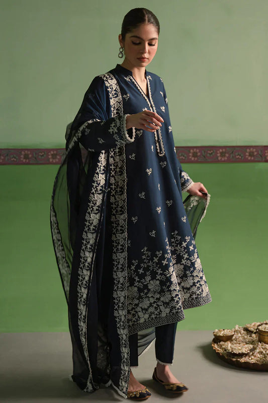 Cross Stitch | Chikankari Lawn | INSIGNIA BLUE - Ladies Clothes - Maria Faisal
